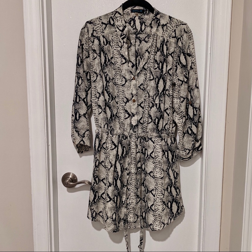 CALS Snakeskin Print Drawstring Dress
